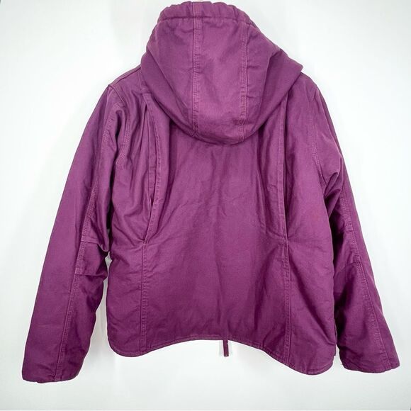 C.E. Schmidt Workwear For Her Sherpa Lined Canvas Coat Barn Coat Purple Medium - Picture 6 of 11